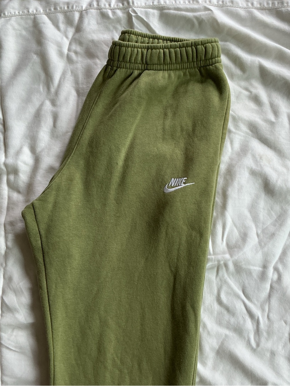 Nike Kids Olive Joggers with White Logo